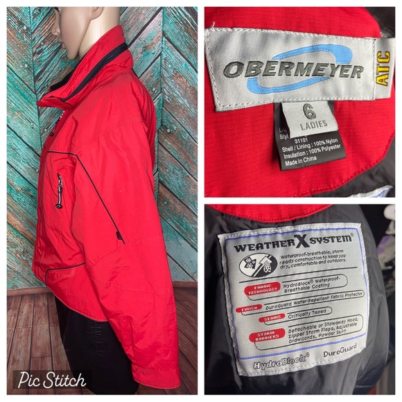 Vintage Obermeyer Red Hydroblock Waterproof Ski Jacket - Picture 3 of 5